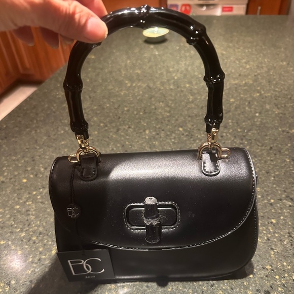 Handbags - BC Black Handbag with Bamboo Handle